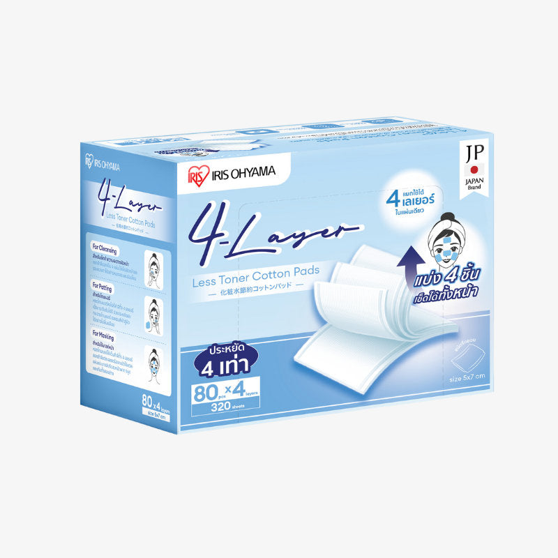 IRIS-OHYAMA - 4 Layer Less Toner Cotton Pads 80 Pads x 4 Layers - OCC LIFE