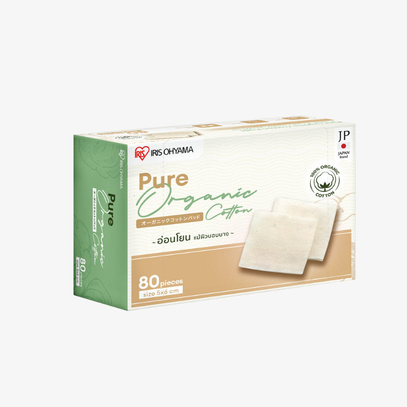 IRIS-OHYAMA - Pure Organic Cotton Pads 80 Pads - OCC LIFE