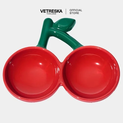 Vetreska - Cherry Ceramic Pet Bowl - OCC LIFE