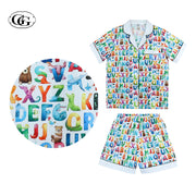 G&G - Pajama Set Short-Sleeve Collared Shirt and Shorts Cotton EN1C005 White (WH) - OCC LIFE