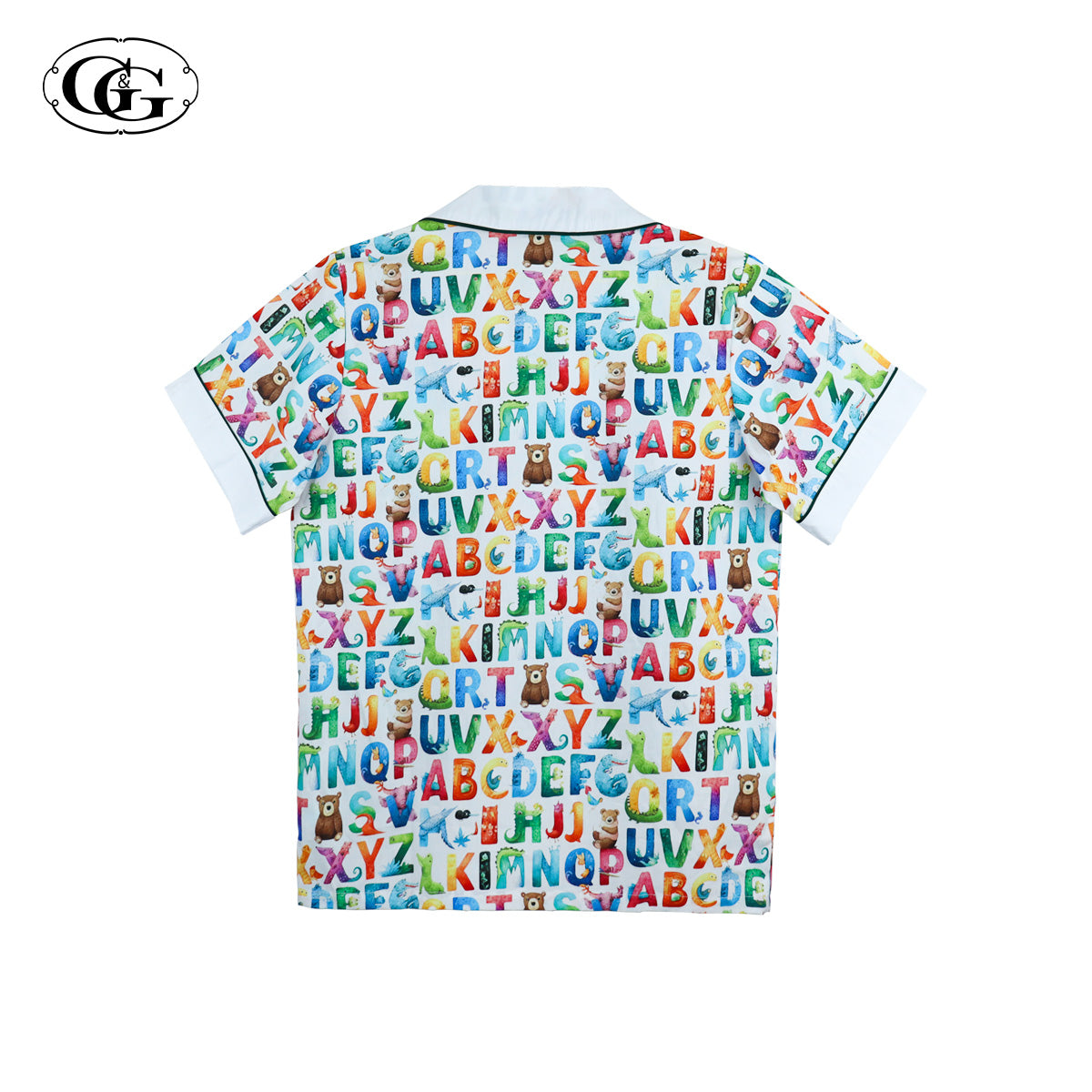 G&G - Pajama Set Short-Sleeve Collared Shirt and Shorts Cotton EN1C005 White (WH) - OCC LIFE