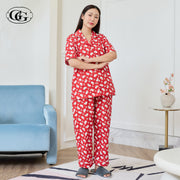 G&G - Pajama Set Short-Sleeve Collared Shirt and Long Pants Cotton Little Sheep Print EN4C010 - OCC LIFE