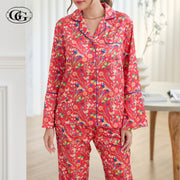 G&G - Pajama Set Long-Sleeve Collared Shirt and Long Pants Satin EN5S001 - OCC LIFE