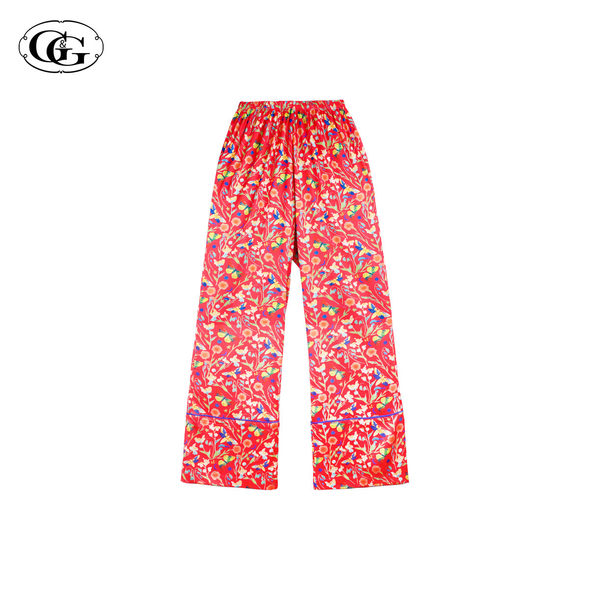 G&G - Pajama Set Long-Sleeve Collared Shirt and Long Pants Satin EN5S001 - OCC LIFE