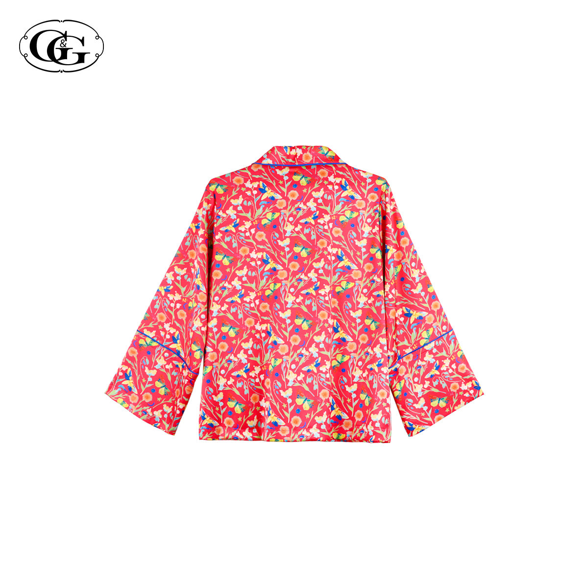 G&G - Pajama Set Long-Sleeve Collared Shirt and Long Pants Satin EN5S001 - OCC LIFE