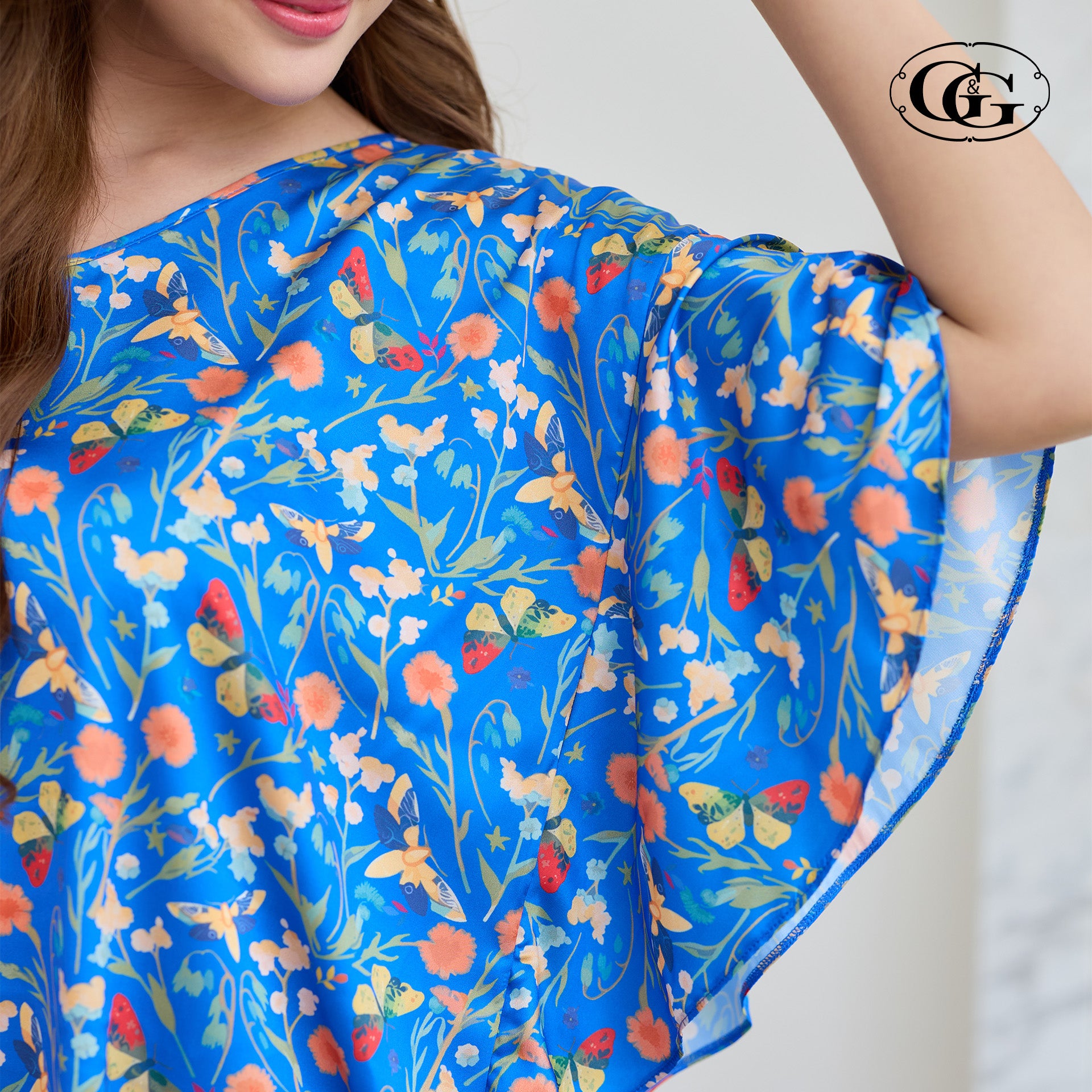 G&G - Pajama Dress Batwing Sleeve Satin EN8S002 - OCC LIFE