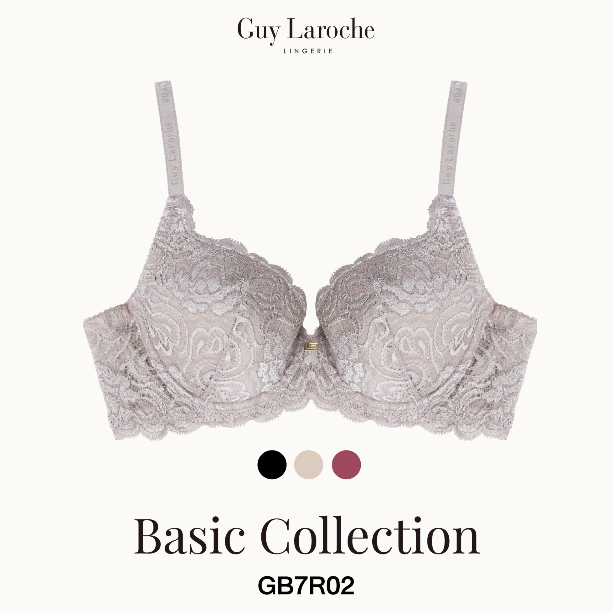 Guy Laroche Lingerie - Lace Bra with Light Padding, Soft Mold Full-Lock Bra (Plus Size) GB7R02 - OCC LIFE
