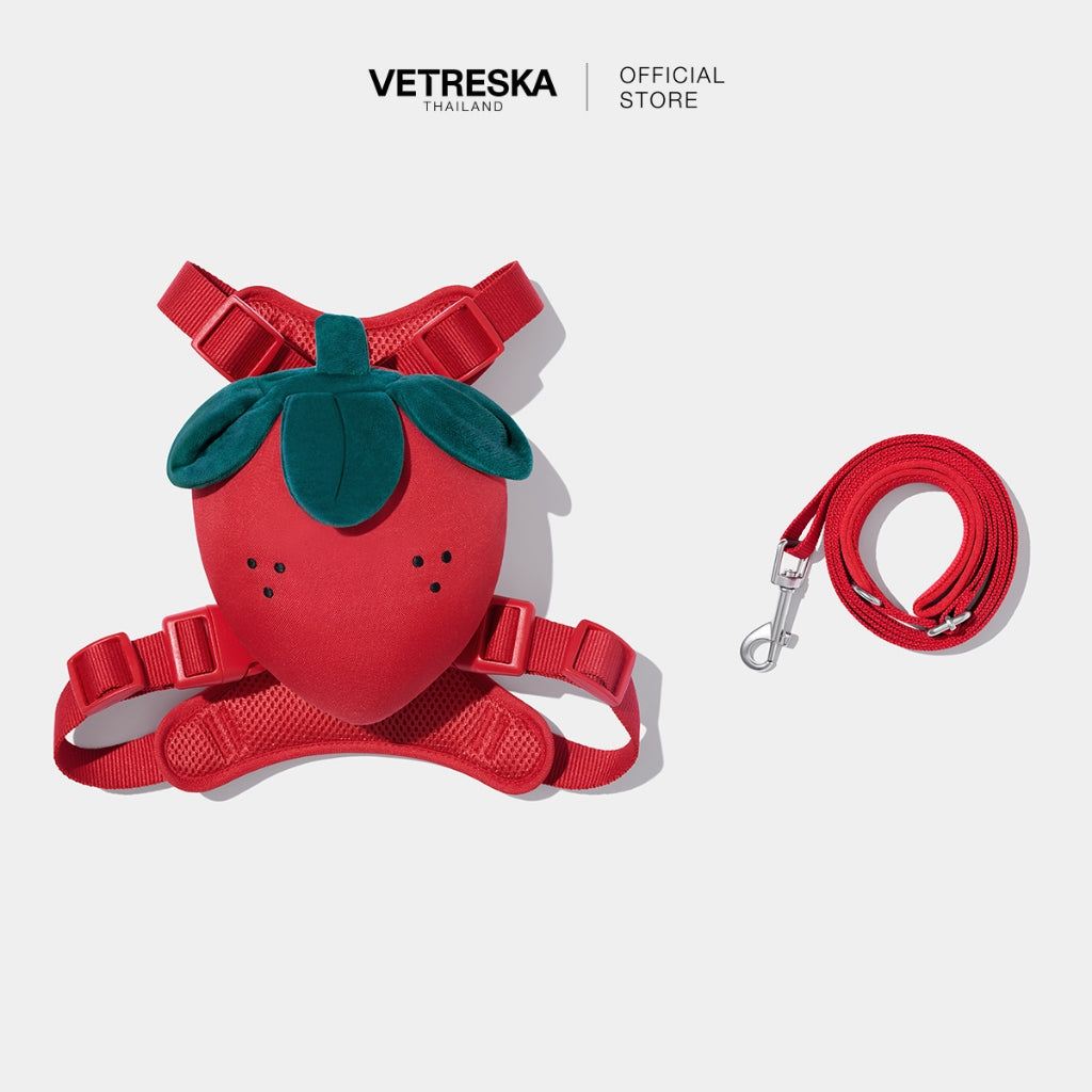 VETRESKA - Strawberry Pet Backpack, Harness & Leash Set - OCC LIFE