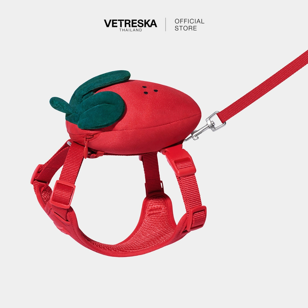 VETRESKA - Strawberry Pet Backpack, Harness & Leash Set - OCC LIFE