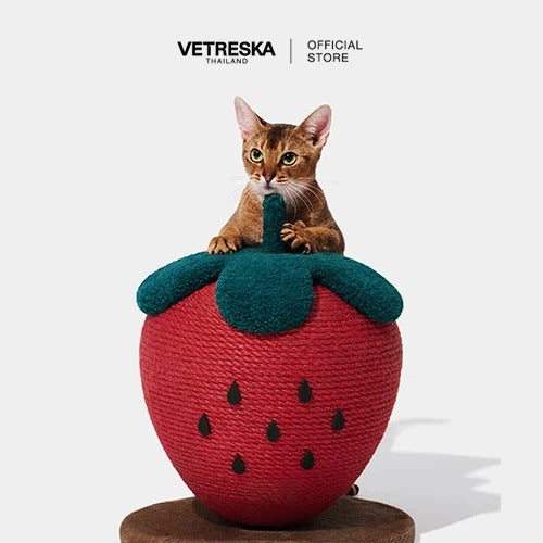 VETRESKA - Strawberry Cat Scratching Ball - OCC LIFE