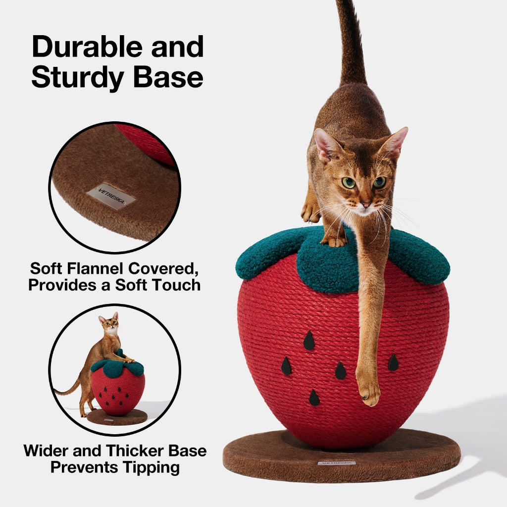 VETRESKA - Strawberry Cat Scratching Ball - OCC LIFE
