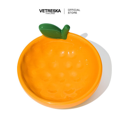 Vetreska - Tangerine Ceramic Pet Bowl - OCC LIFE
