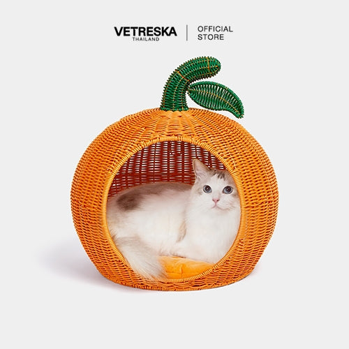 Vetreska - Tangerine Rattan Pet Bed - OCC LIFE