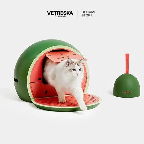 Vetreska - Watermelon Kitty Kove Litter Box - OCC LIFE