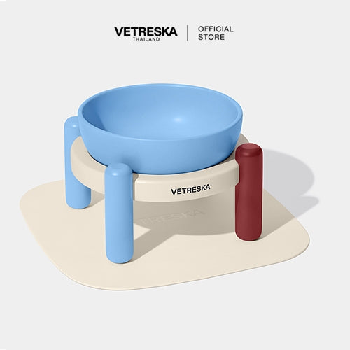 Vetreska - Mist and Merlot Pet Bowl & Mat Set - OCC LIFE