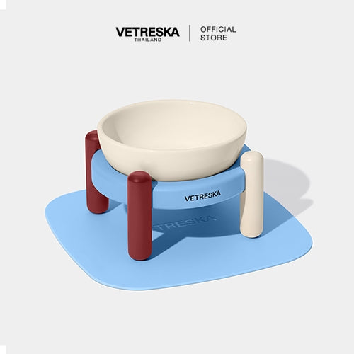 Vetreska - Mist and Merlot Pet Bowl & Mat Set - OCC LIFE