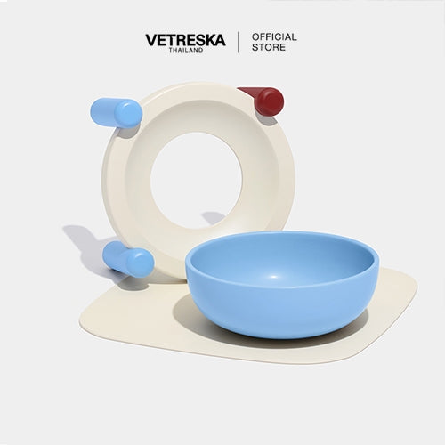 Vetreska - Mist and Merlot Pet Bowl & Mat Set - OCC LIFE