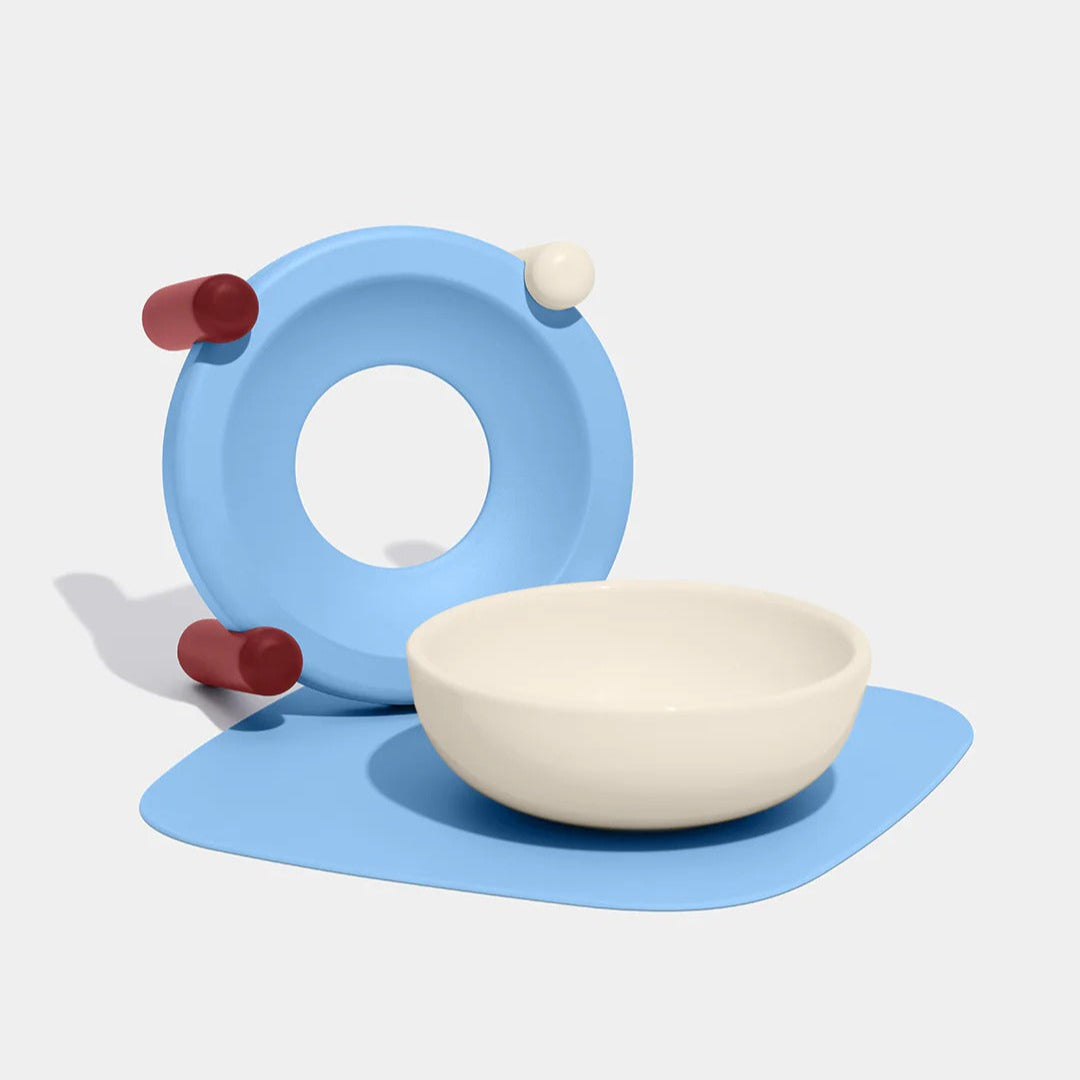 Vetreska - Mist and Merlot Pet Bowl & Mat Set - OCC LIFE