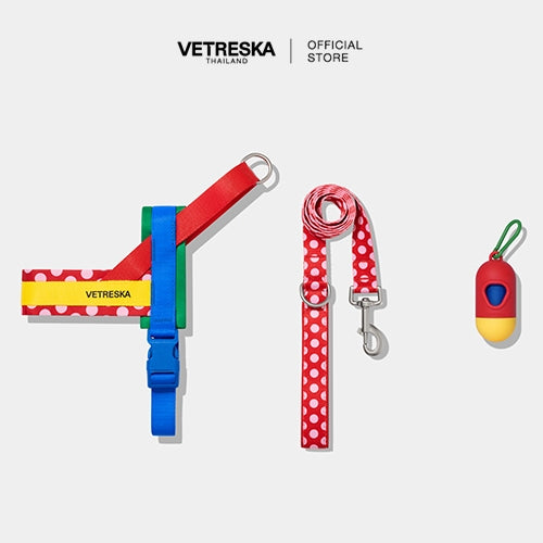 Vetreska - Chroma Pet Harness & Leash Set - Red - OCC LIFE