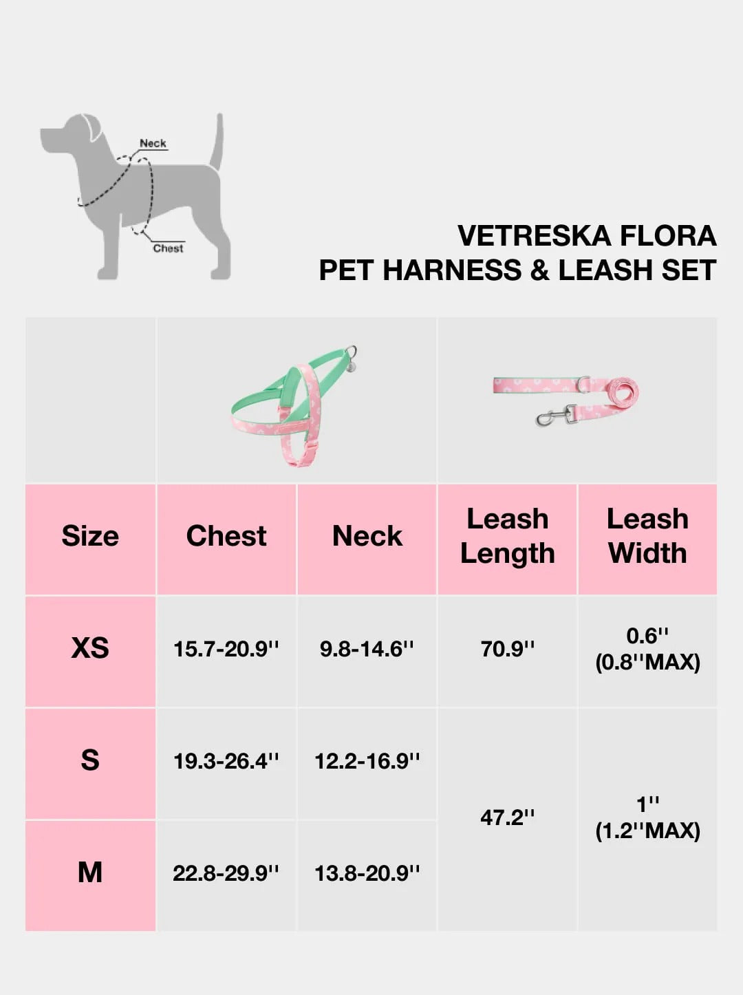 Vetreska - Flora Pet Harness & Leash Set - OCC LIFE